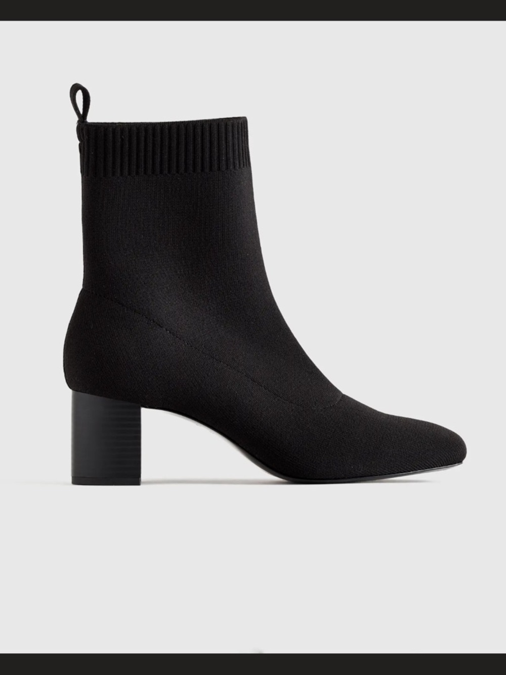 Quince Eco Knit Heeled Bootie- black size 9